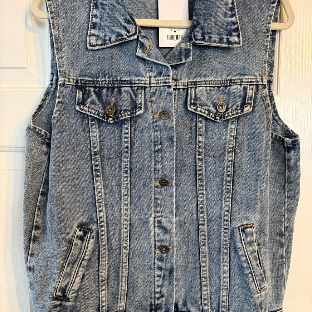 Denim Sleeveless Vest NWT